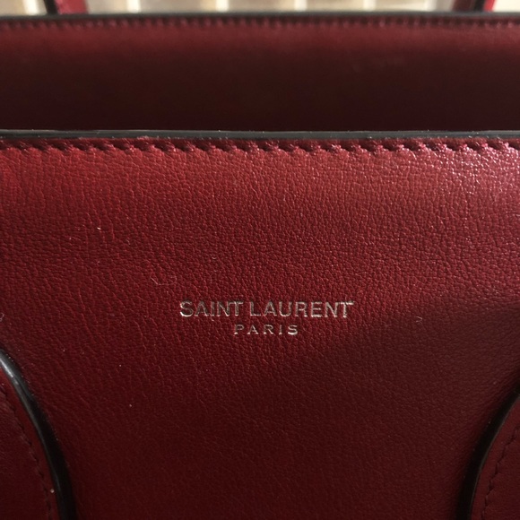 Red leather Saint Laurent small Sac de Jour - Picture 2 of 8